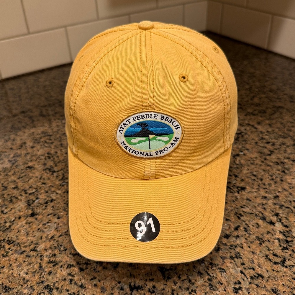 AT&T Pebble Beach Pro-Am American Dry Goods Golf Baseball Cap Adjustable Yellow